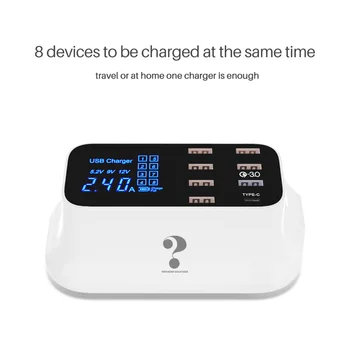 

Type-c Quick Tablet Digital Display Office LCD Desktop Home Travel Power Adapter USB Smart Charger Multi-port Phone