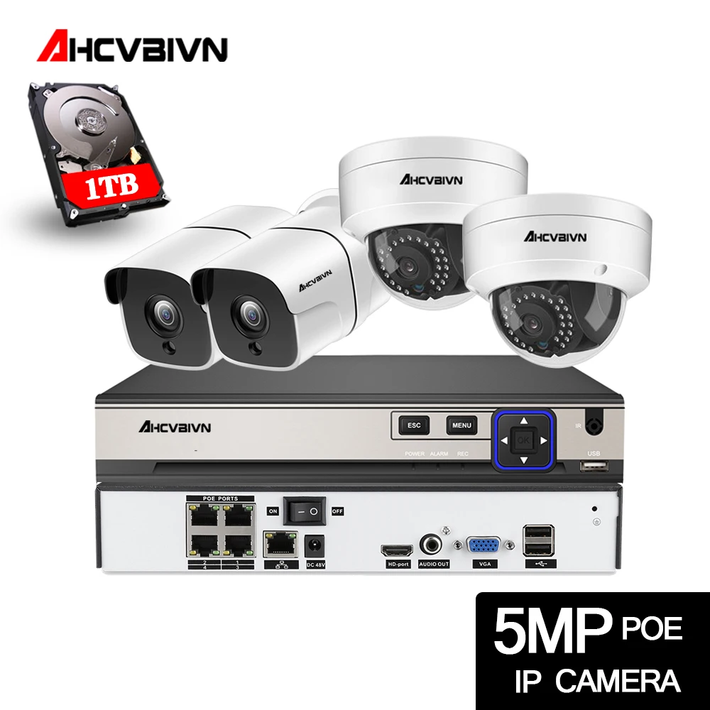 H.265 + 4CH 5MP POE NVR рекордер 48V 2592*1944P безопасность IP66 In/наружная Антивандальная