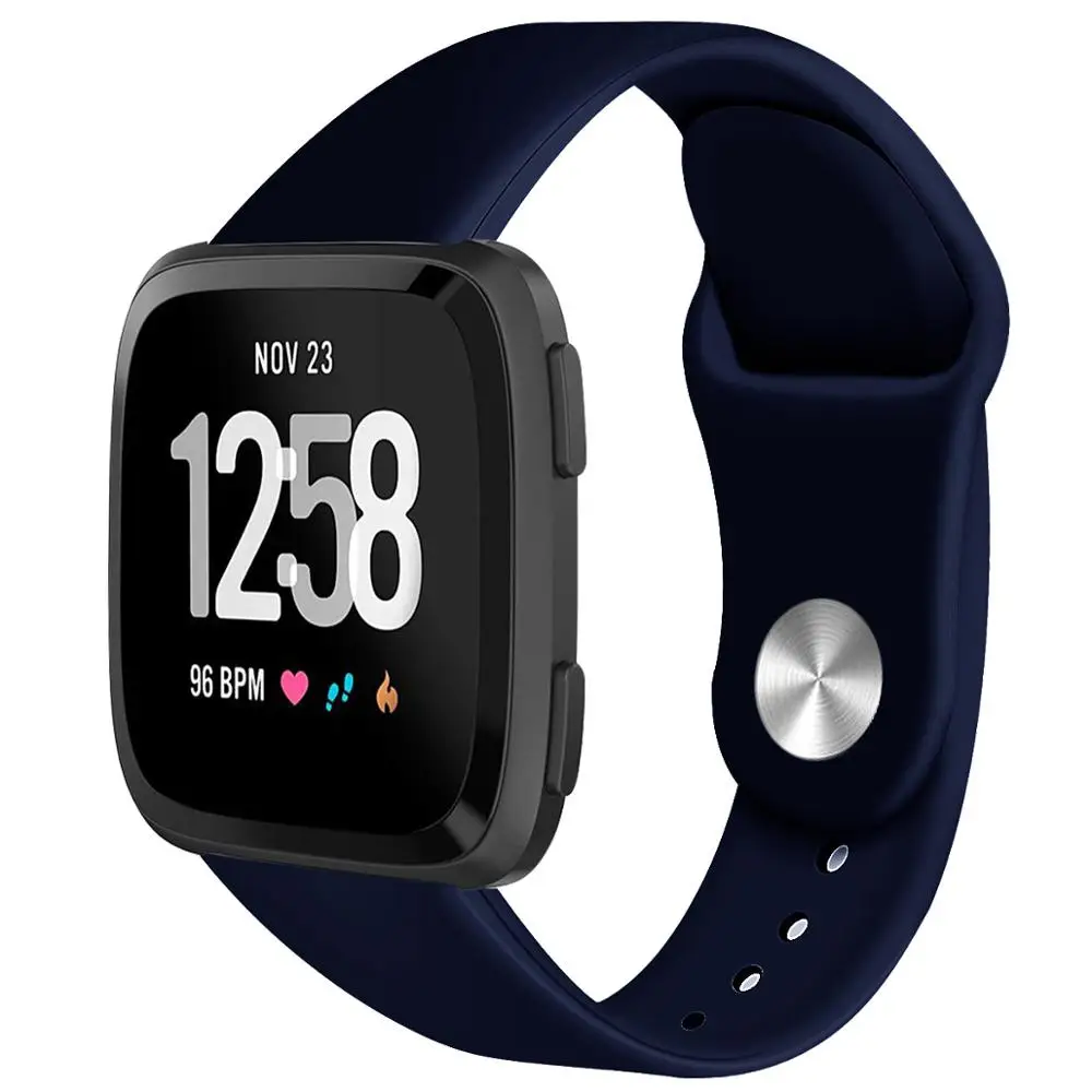 Высококачественный силиконовый безопасный регулируемый ремешок для Fitbit Versa2 Versa Lite, ремешок-браслет, ремешок для часов - Цвет ремешка: Black
