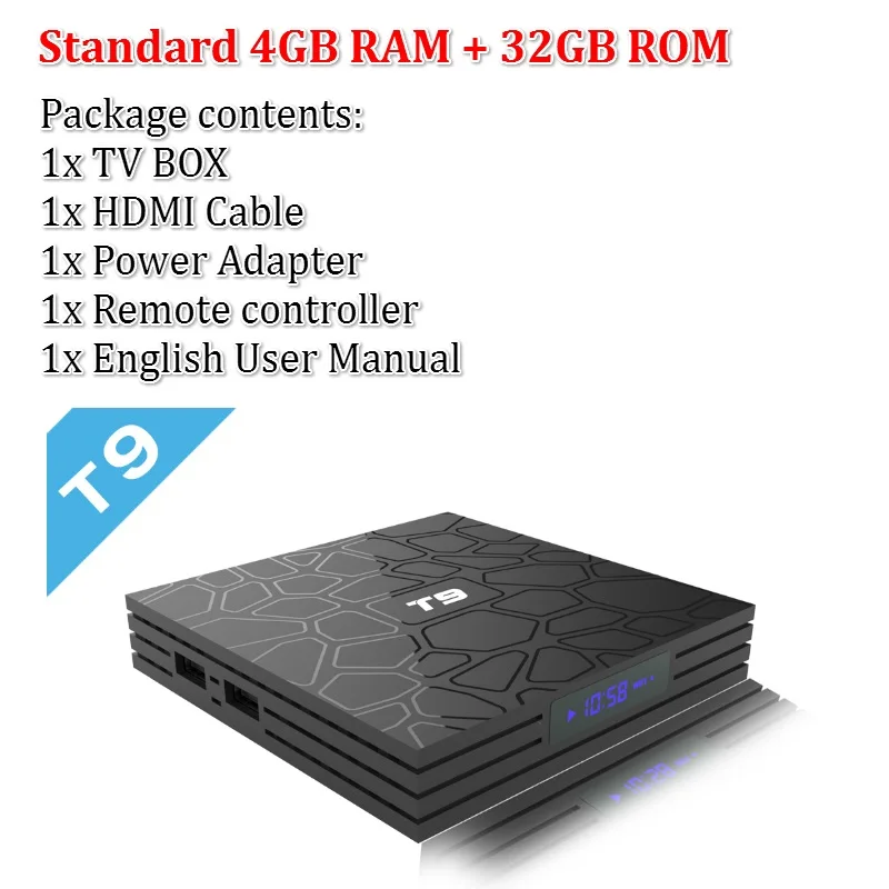 T9 Android tv BOX Android 9,0 4 ГБ 32 ГБ 64 Гб Rockchip RK3318 H.265 4K USB 3,0 2,4G/5G WiFi Bluetooth 4,1 Smart tv box медиа - Цвет: Only 4GB 32GB
