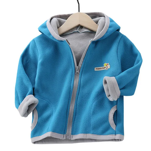 Куртки для мальчиков и девочек детское пальто теплая верхняя одежда для детей спортивная одежда с капюшоном для мальчиков на весну и осень, размеры от 24 мес. до 10 лет, Детское пальто - Цвет: Синий