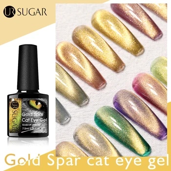 

UR SUGAR Gold Silver Spar Cat Eye Gel Varnish 9D Galaxy Snowlight Nail Lacquers Nail Art Manicures Magnetic Nail Gel Polish