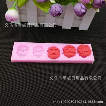 

Baking Mould/5 Even Hole Santa Claus Silicone Cake Mould Chocolate Mold Fondant Tool