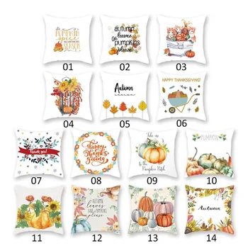 

Cute Pumpkin Watercolor Throw Pillow Cover For Autumn Harvest Thanksgiving Decorative Car Sofa Halloween Cover Pillowcase