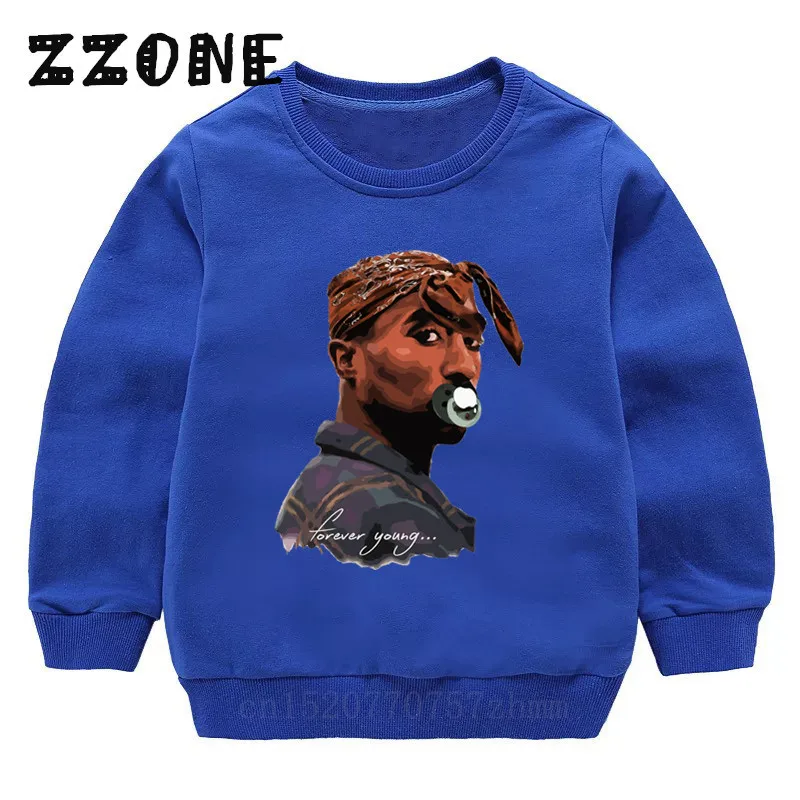 Детские толстовки с капюшоном дети Тупак», «2pac в стиле «хип-хоп» Толстовки в стиле "SWAG" для малышей, хлопковые пуловеры топы для девочек Осенняя Одежда для мальчиков, KYT287