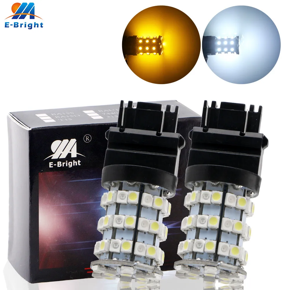 2X 10X T25 3157 1210 60 SMD двойной цвет белый/янтарный переключатель светодиодный