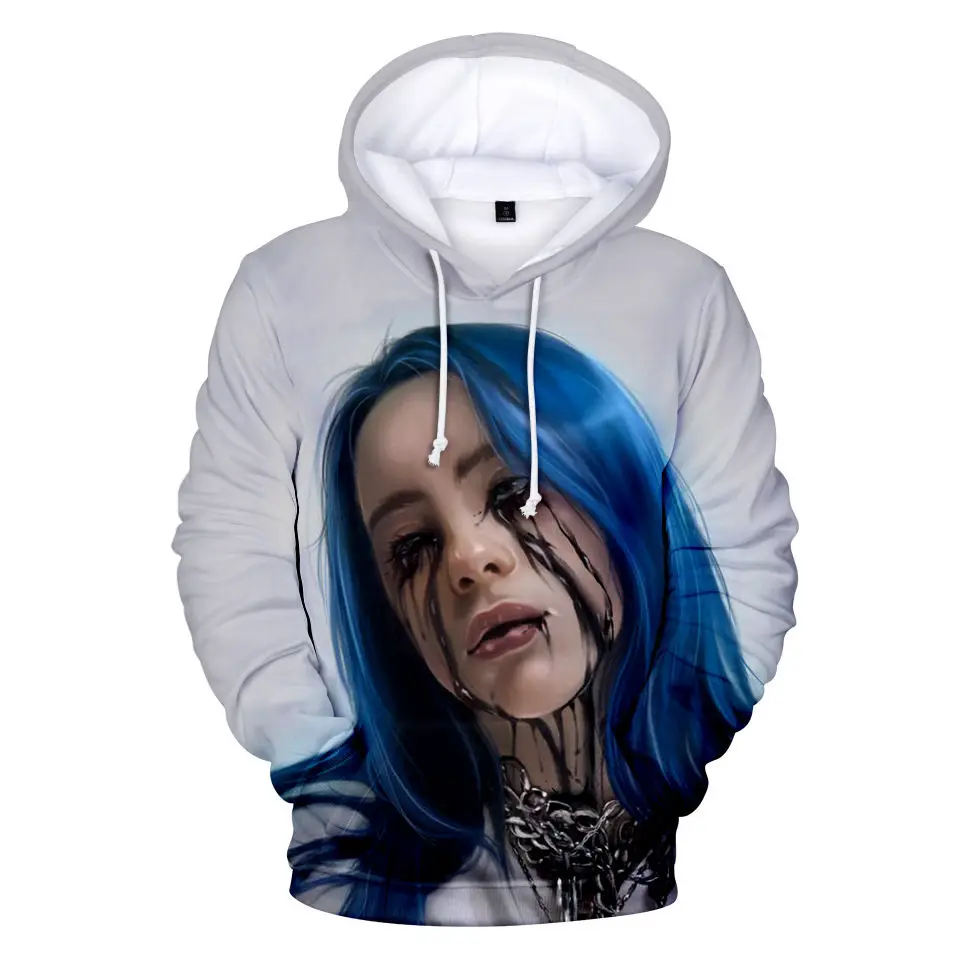 Ceny Klasyczny Trend Billie Eilish 3D bluzy z kapturem bluza z kapturem damska i męska Billie Eilish bluzy z kapturem jesień odzież zimowa topy