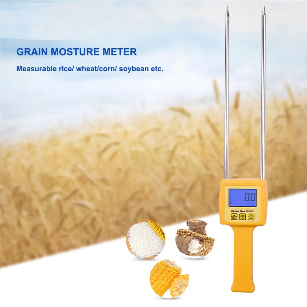 

Digital moisture meter Portable Grain Moisture Meter use for Corn, Wheat, Rice, Bean, Wheat Flour TK100