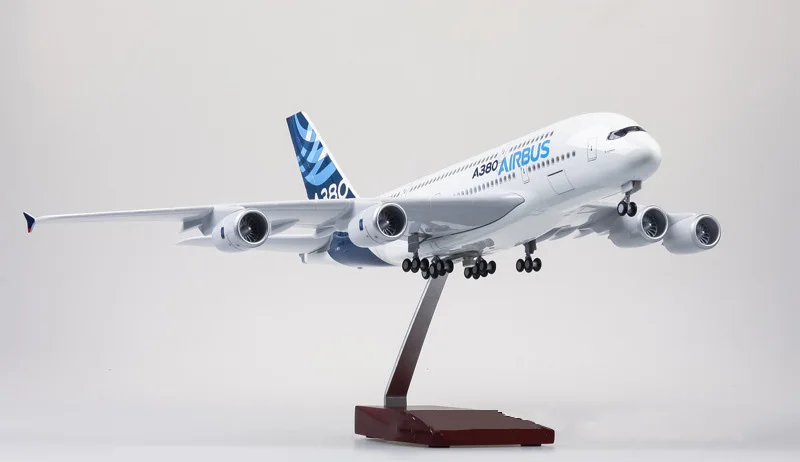 1/160 масштаб литой самолет Airbus A380 прототип модель самолета с светильник для детей Коллекционная модель самолета подарок