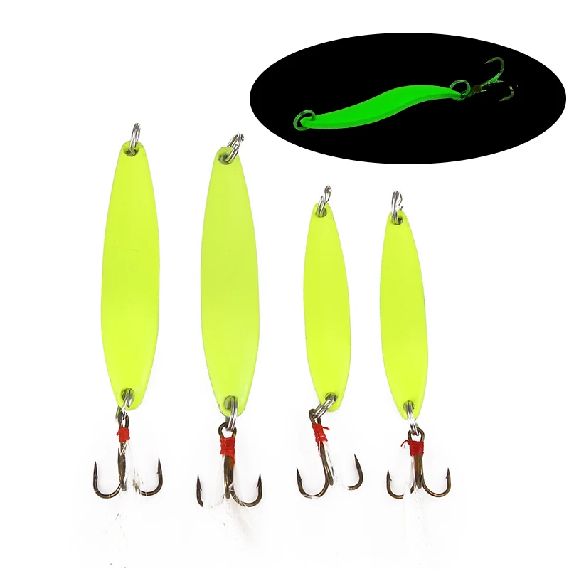 

5 /7/10 /13/cm Willow-shaped Luminous Sequin Lure metal fishing bait