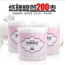 200 шт./упак. ватный тампон с двойной головкой с коробкой одноразовая щетка для ресниц очищающий тампон спираль и круглая форма приспособление для снятия ресниц инструменты