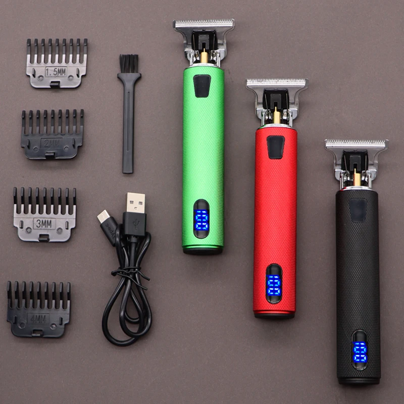 Cortadora de pelo profesional recargable por USB T9 para hombre, Afeitadora eléctrica inalámbrica de 0mm, máquina de barbero para Barba, 2021