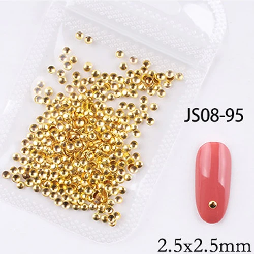 1bag approx 500pcs nail art metal rivets Nail Studs Slider Manicure metal patch for nail accessories decoration jsce-25dtrd JS08-95