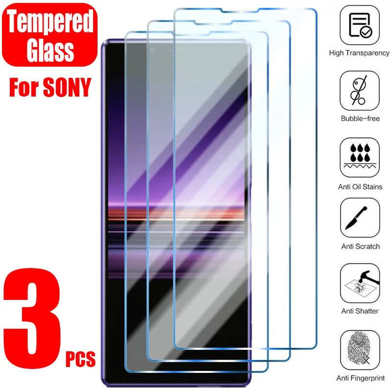 Protector de pantalla de cristal templado para Sony Xperia 5, 10 II Plus, XA1, L2, L3, L4, XZ1, Z3, Z4, Z5, compacto, 3 unidades
