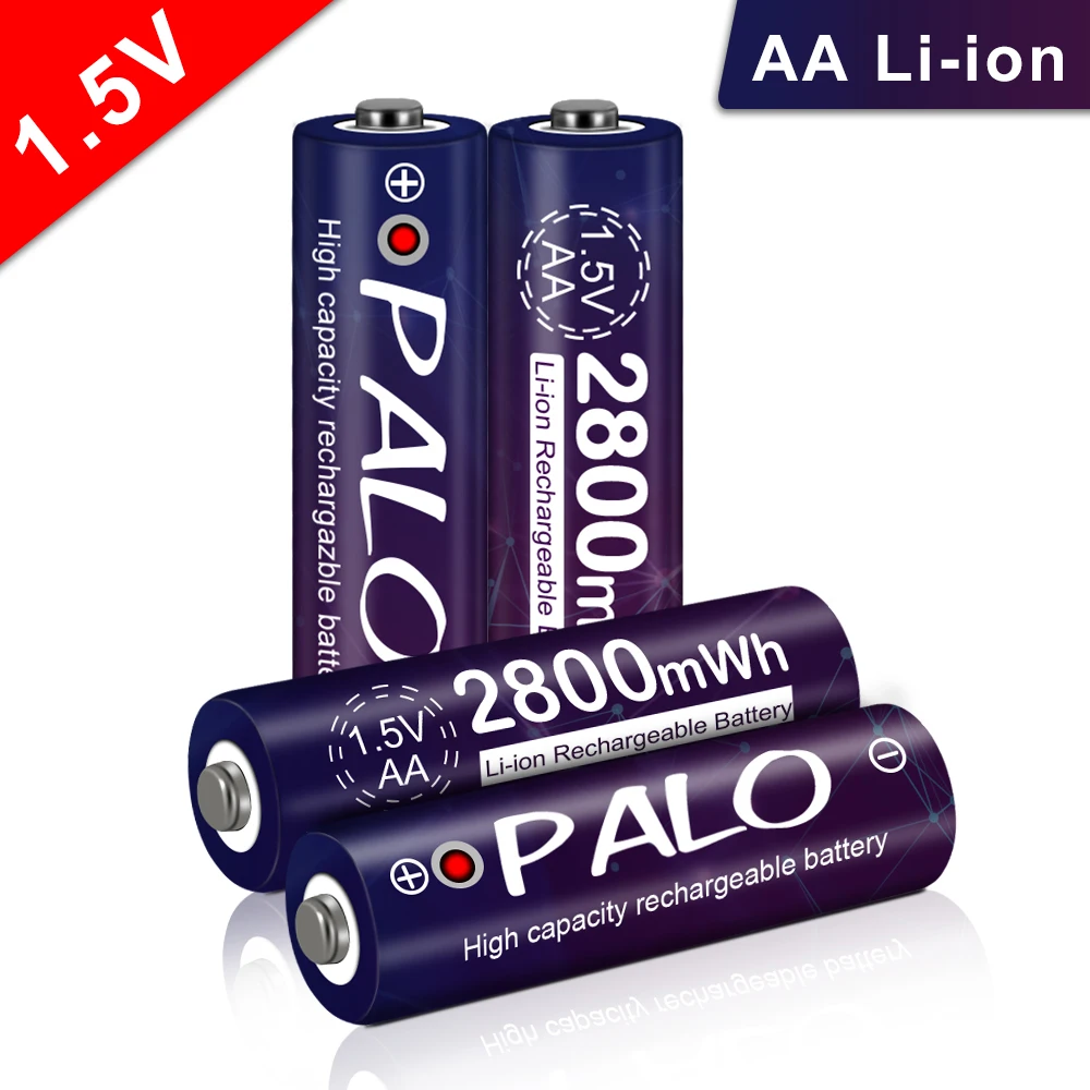 Palo Aa 1.5v Li-ion Rechargeable Battery With Led Indicator 1.5 Volt  Lithium Finger Batteri For Camera Toys Mp4 Light - Rechargeable Batteries -  AliExpress
