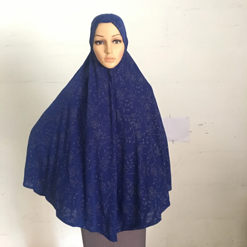 royal blue H051 большой размер XL100* 90 см мусульманский Амира хиджаб тянет на исламский шарф повязка на голову молитва шарф - Цвет: royal blue