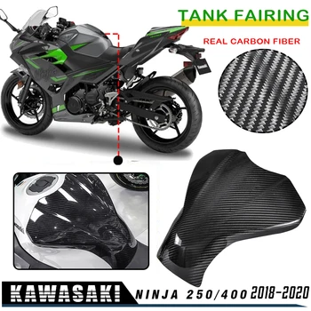 

Motorcycle Fuel Gas Oil Tank Fairing Cover Real Carbon Fiber Front Tank Covers for Kawasaki Ninja 400 Ninja 250 2018 2019 2020