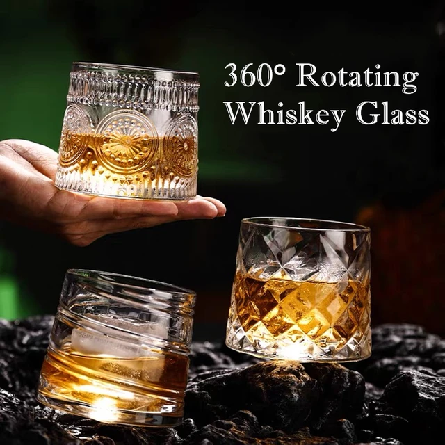 Rotating Whiskey Glass Tumbler (Set of 2)