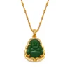 Anniyo – collier avec pendentif bouddha vert pour femmes, amulette, Style chinois, Maitreya, nouveau Style, livraison directe, #001636 ► Photo 3/4