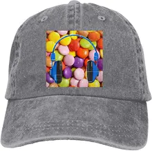 

Candy and Music Sports Denim Cap Adjustable Unisex Plain Baseball Cowboy Snapback Hat