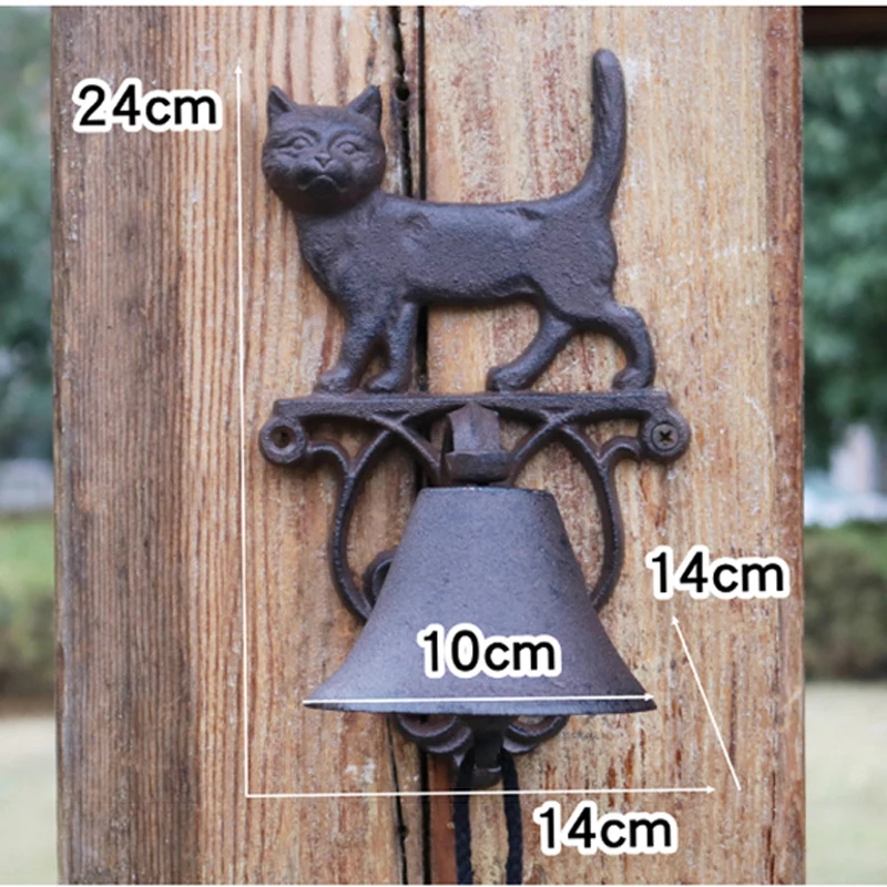 Rustic Cat Cast Iron Garden Decor Hand Cranking Bell European Country Accents Home Wall Mounted Heavy Metal Welcome Door Bell Rustic Cat Cast Iron Garden Decor Hand Cranking Bell European Country Accents Home Wall Mounted Heavy Metal Welcome Door Bell