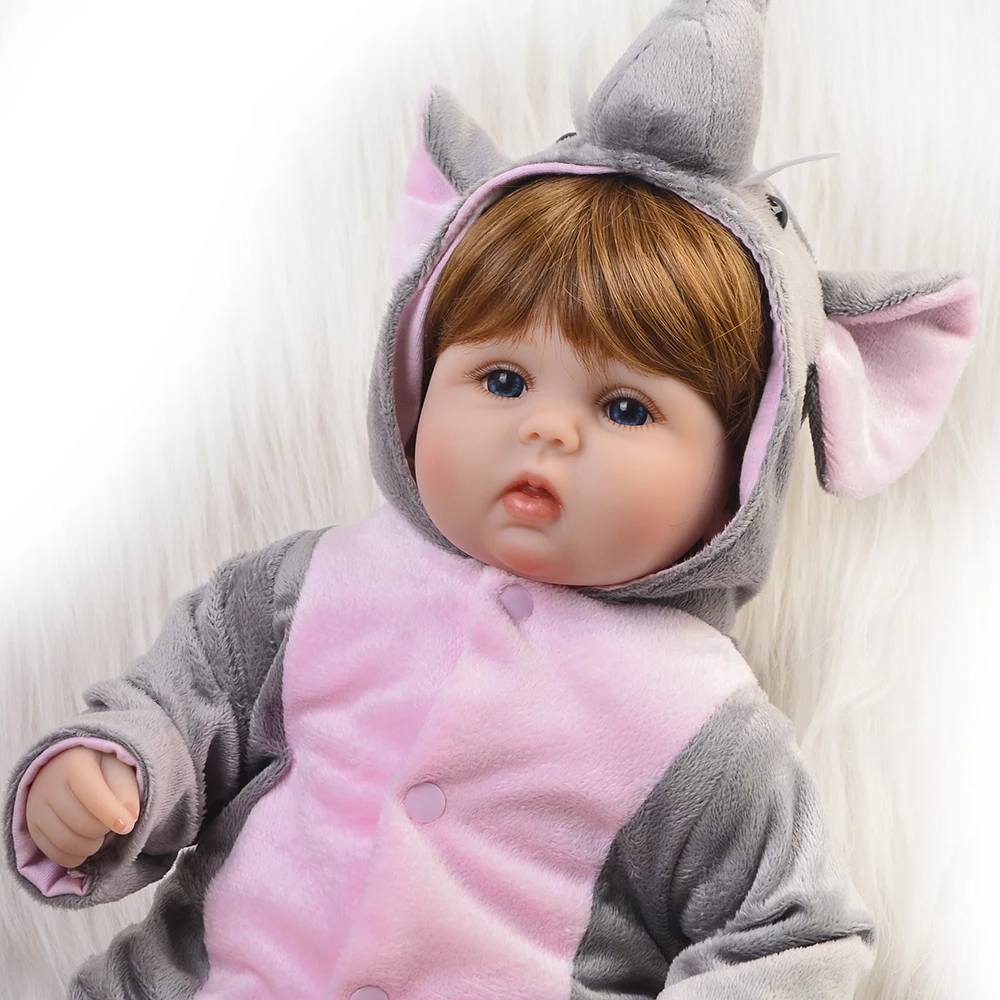 Косплей Слон Reborn baby Dolls DIY Toys 16 дюймов Реалистичная силиконовая кукла для