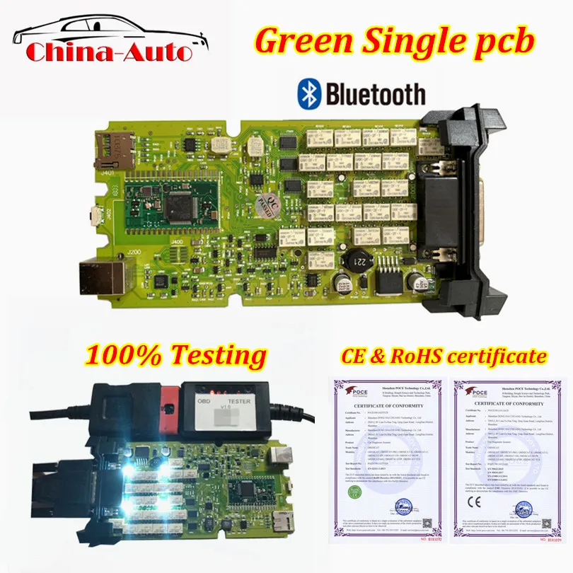 OBDIICAT-CDP Одиночная зеленая печатная плата с bluetooth,0/2015R3 с Keygen VCI для автомобилей и грузовиков obd2 диагностический инструмент