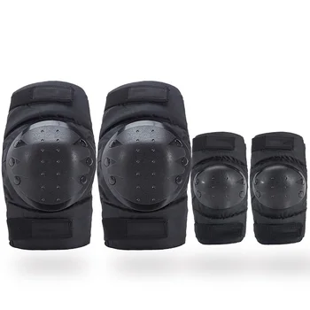 

2 Pairs Safety Sports Knee Pads Brace Support Breathable Knee Support Strap Elbow Protector Set for Sports Injury Pain Relief