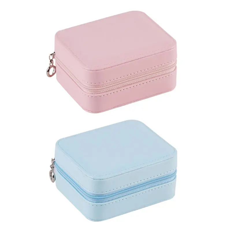 

PU Single Layer Simple Portable Jewelry Storage Box Creative Earrings Ear Stud Ring Small Jewellery Case