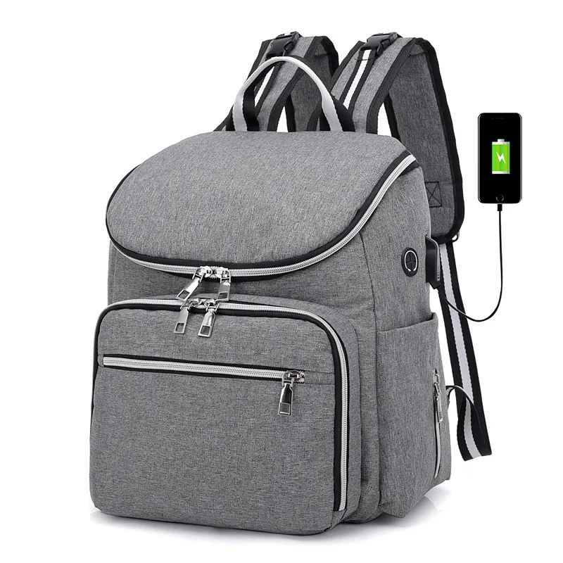  Mass USB Mommy Bag Multifunctional Baby Bottle Diaper Bag Baby Car Backpack Fashion Shoulder Bag