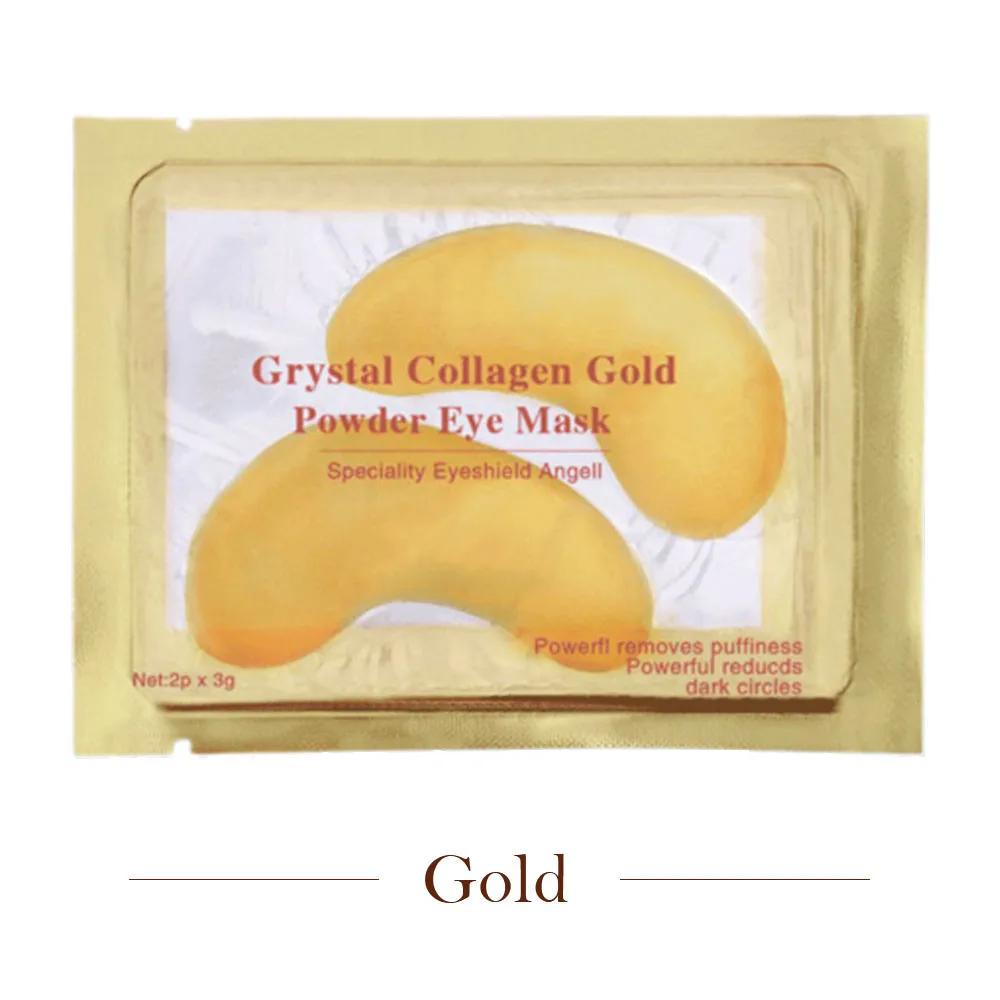 1Pair Gold1 1 шт 24k Gold Crystal коллагеновая маска для глаз для темных кругов возле глаз, удалить увлажняющий уход за кожей, подушечки для глаз против анти-старения, морщин, уход за кожей - Цвет: 1Pair Gold1