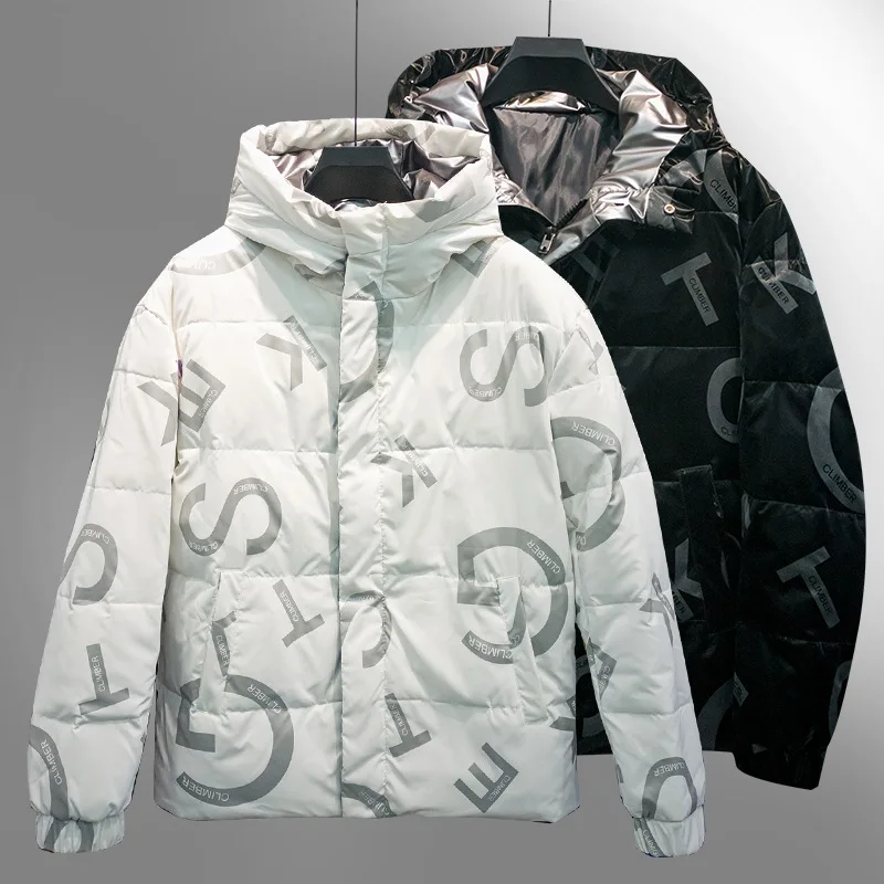 2022 Thick Warm New Sports Casual Fashion Down Jacket Men Windbreaker Winter Hooded Parka Coats Men Clothes Jaqueta Masculina