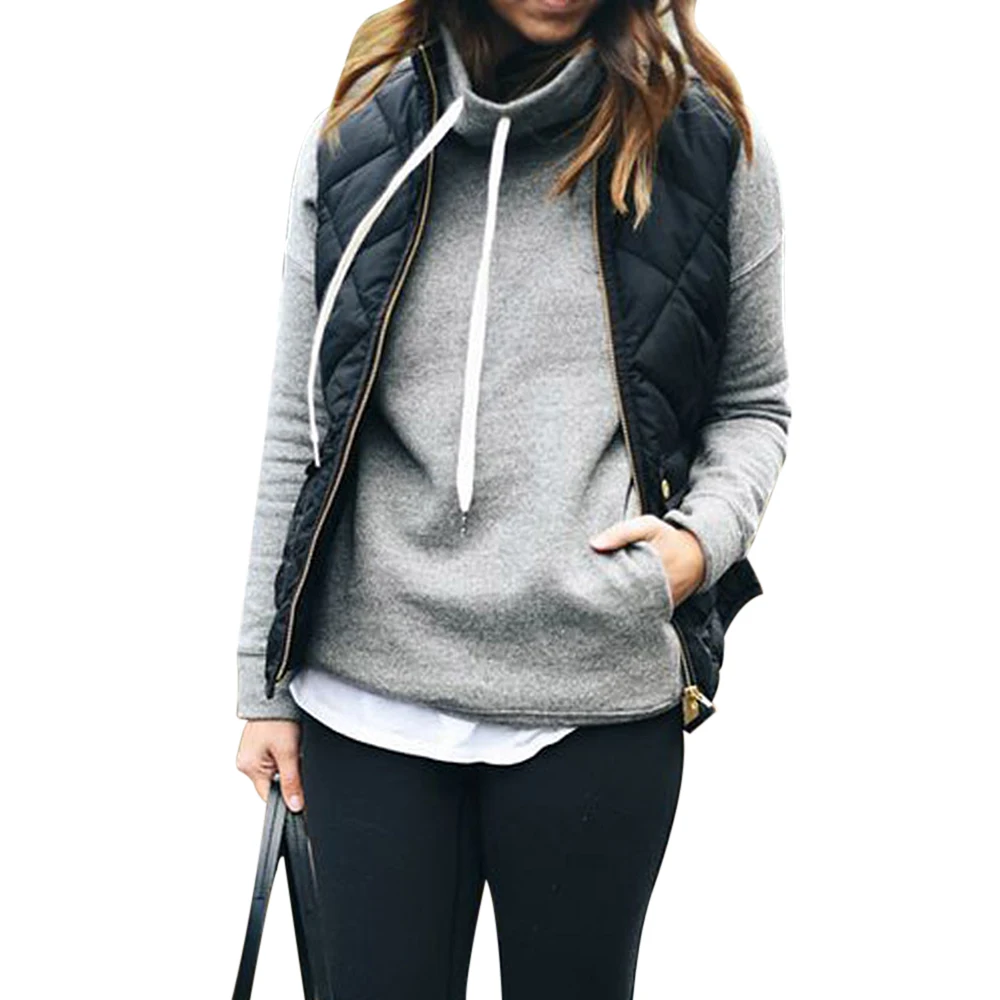 Women Fashion Sleeveless Coats and Jacket 2019 Winter Women Warm Vest Female Slim Fit Cotton Vest Windproof Thermal Waistcoat