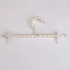 White Pearl Clothes Trouser Hangers Hook W/Clips for Children Kids Plastic Pearl Bow Clothes Hangers 5
