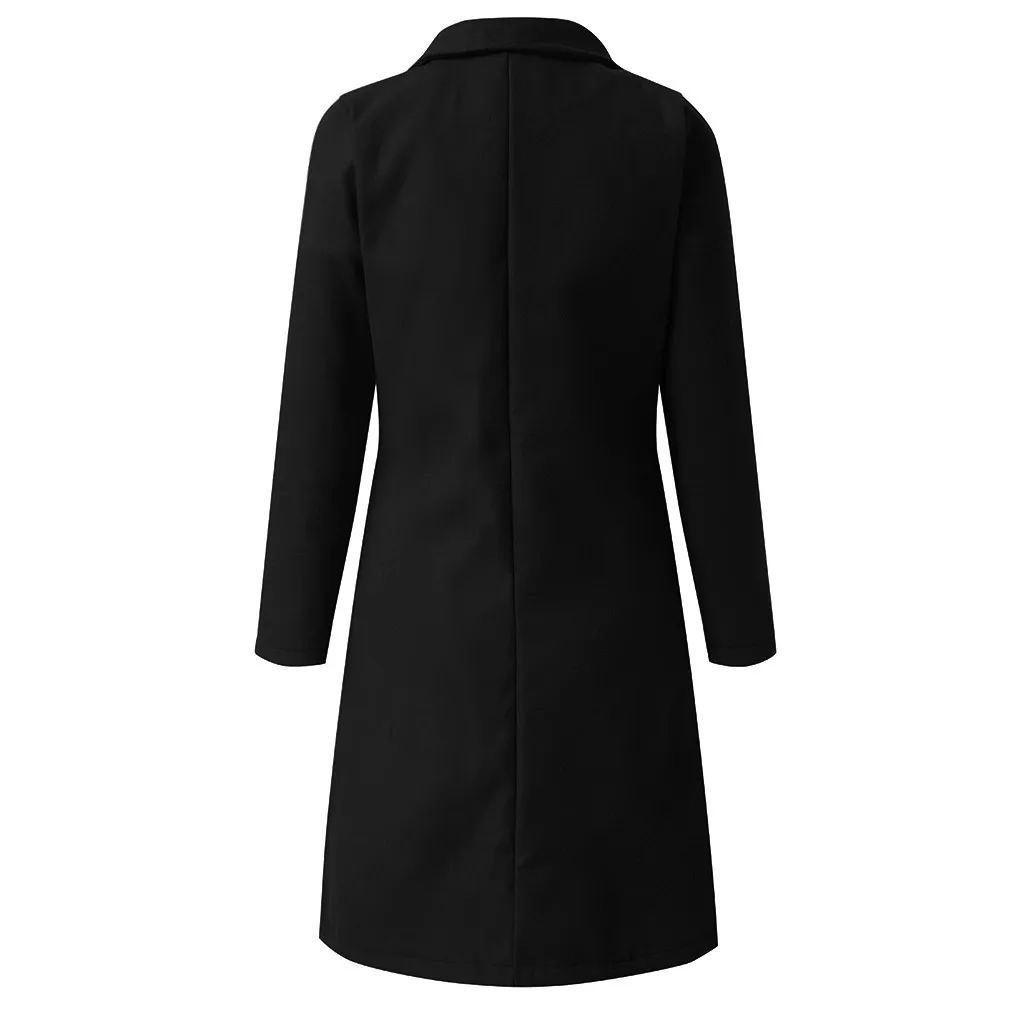 Новинка, шерстяное пальто, Женское пальто, осенне-зимнее пальто, женское повседневное пальто на пуговицах, элегантное пальто с длинным рукавом, рабочая куртка