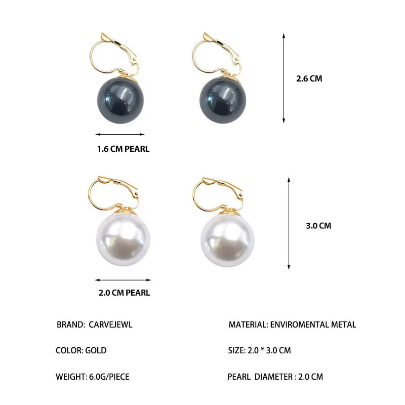 Pearl Clip on Earrings For Women