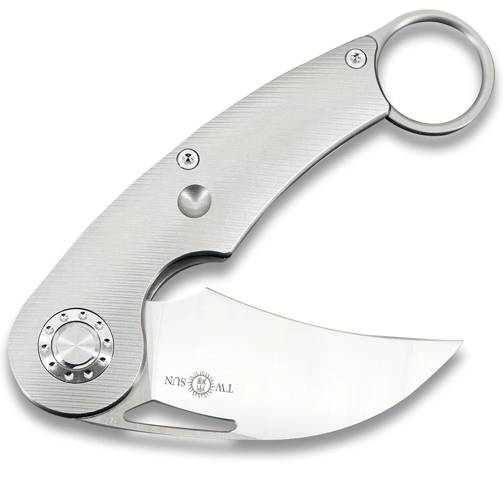 TWOSUN S90V Флиппер Karambit складной карманный коготь нож Тактический походный охотничий нож открытый инструмент титановый EDC быстро открытый TS178