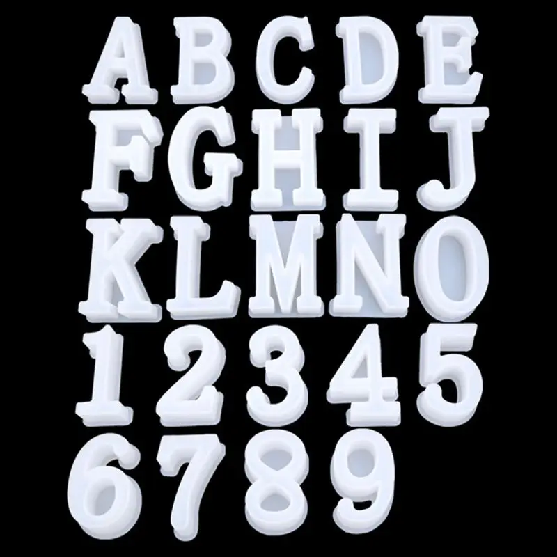 

DIY Crystal Epoxy Silicone Mould English Alphabet Letters Numbers Craft Mold
