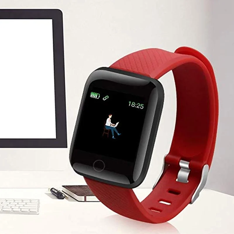 

116 PLUS Color Screen Smart Watch Heart Rate Blood Pressure Waterproof Fitness Tracking Watch OC-shipping