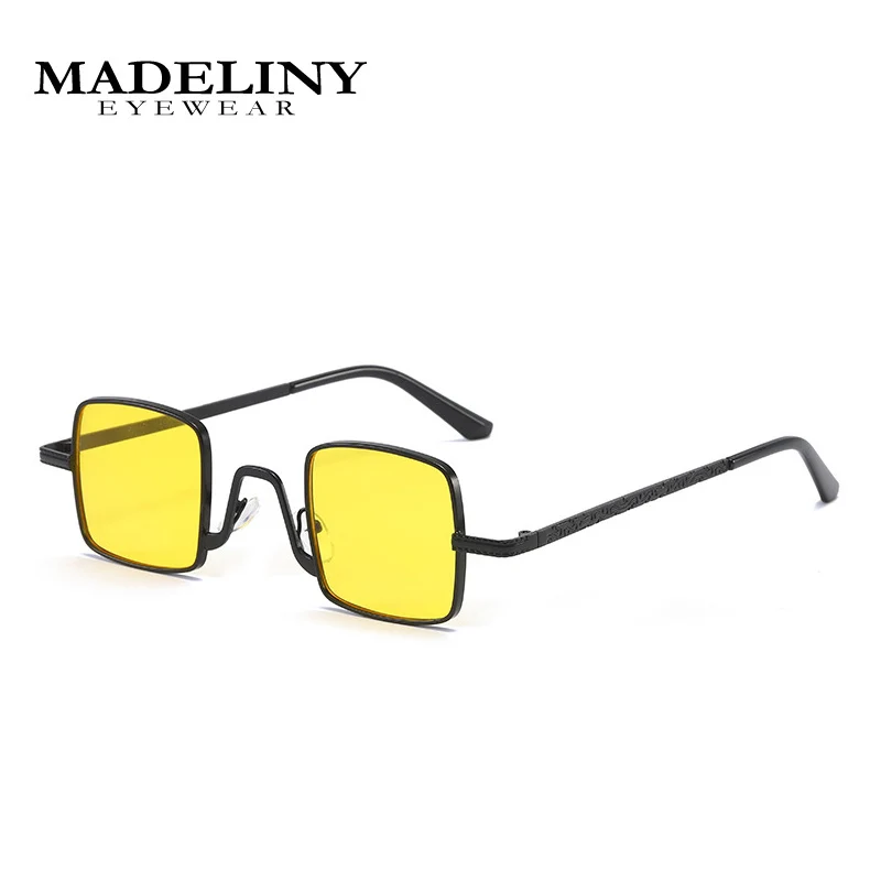

MADELINY Small Square Sunglasses Women Fashion Metal Steampunk Glasses Men Vintage Female High Quality Alloy Frame Eyewear MA455