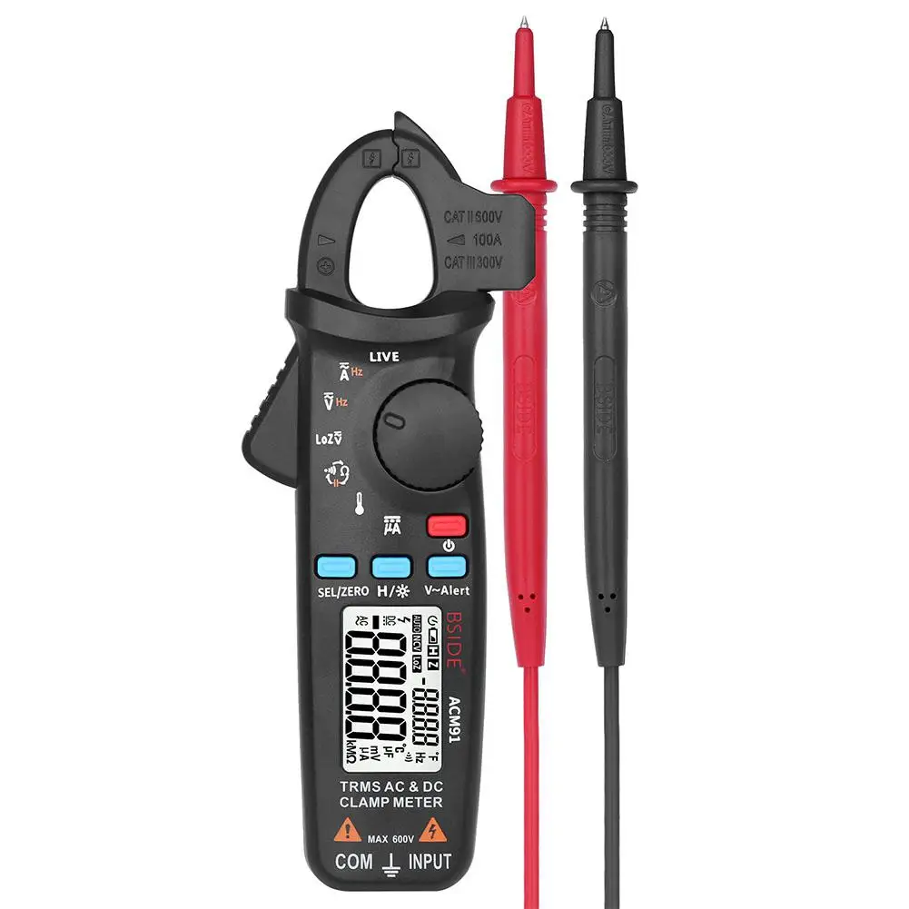 

BSIDE ACM91 Mini Digital Clamp Meter DC/AC Current 100A Accurate 1mA Multimeter Profession Car Repair Ammeter Voltmeter Tester
