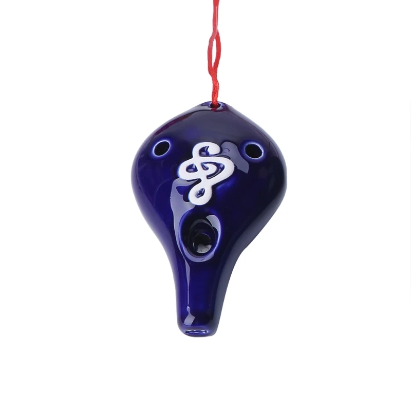 NO.BL New 6 Hole Ocarina Ceramic Alto A C Glaze Musical Instrument Flute Gift - Цвет: NO.BL