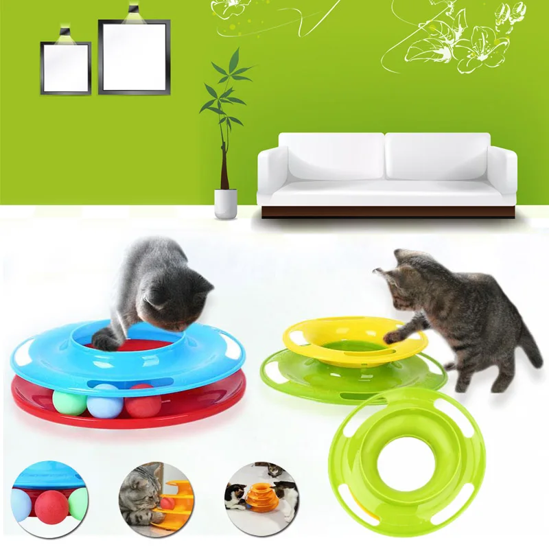 Игрушка для кошек, интеллект, тройные слои, товары для кошек, игрушки для домашних животных, шары, поворотный стол, пластик