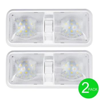 

Kohree 2Pcs Led 12V Car Camper Lamp With Switch Interior Double Dome Ceiling Light RV Light Interior Energy Motorhome White