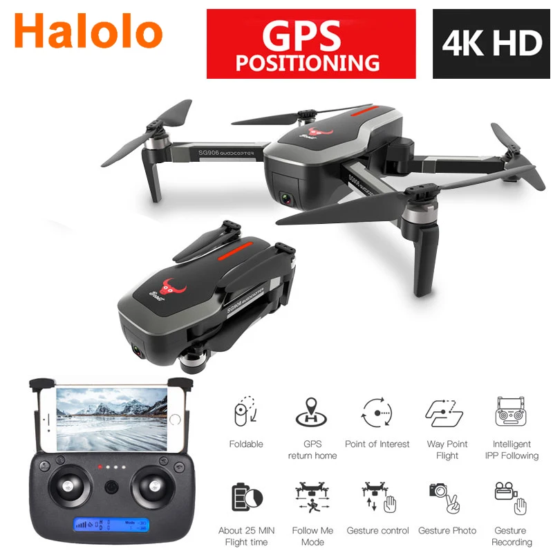 Amazing!! Halolo SG906 GPS Drone 4K Brushless Selfie Drones with Camera
HD 5G WIFI FPV RC Quadcopter Foldable Dron VS F11 X8 CG033