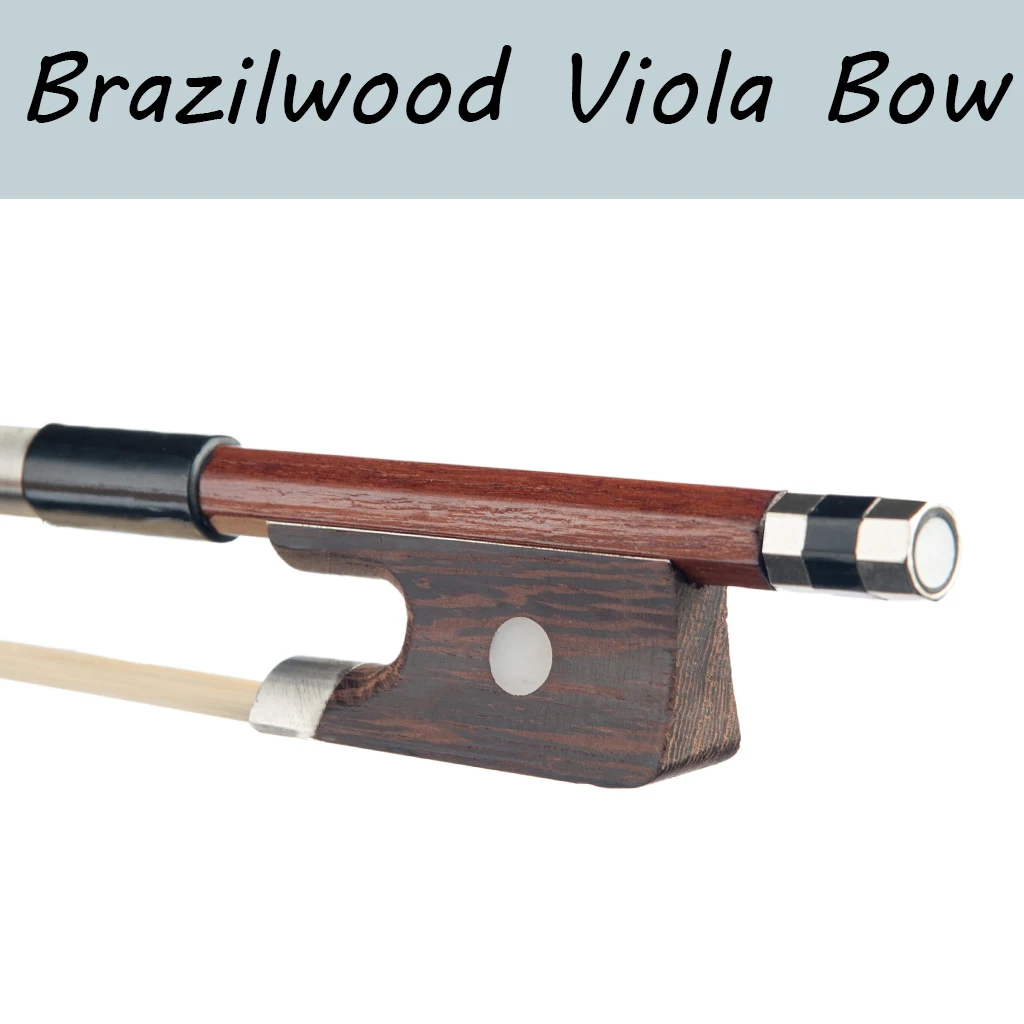 

16'' Viola Bow Brazilwod Round Stick W/Wenge Frog White Horsehair Student Bow Beginner Use