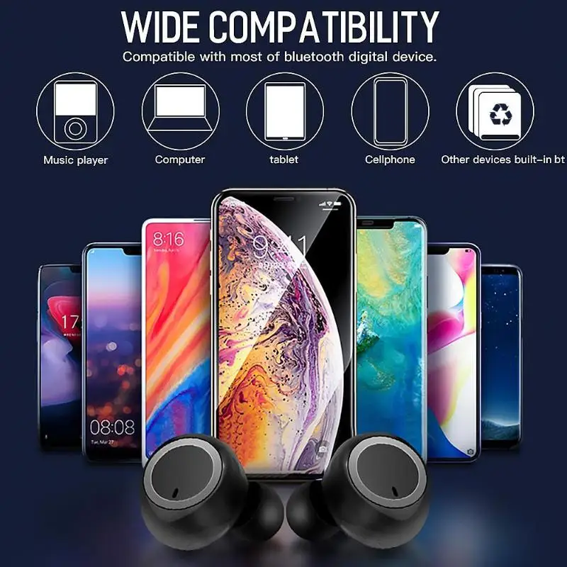 I30 Bluetooth 5,0, беспроводные стерео наушники, портативные, водонепроницаемые, защита от пота, двусторонние звонки, звук с микрофоном, зарядная коробка