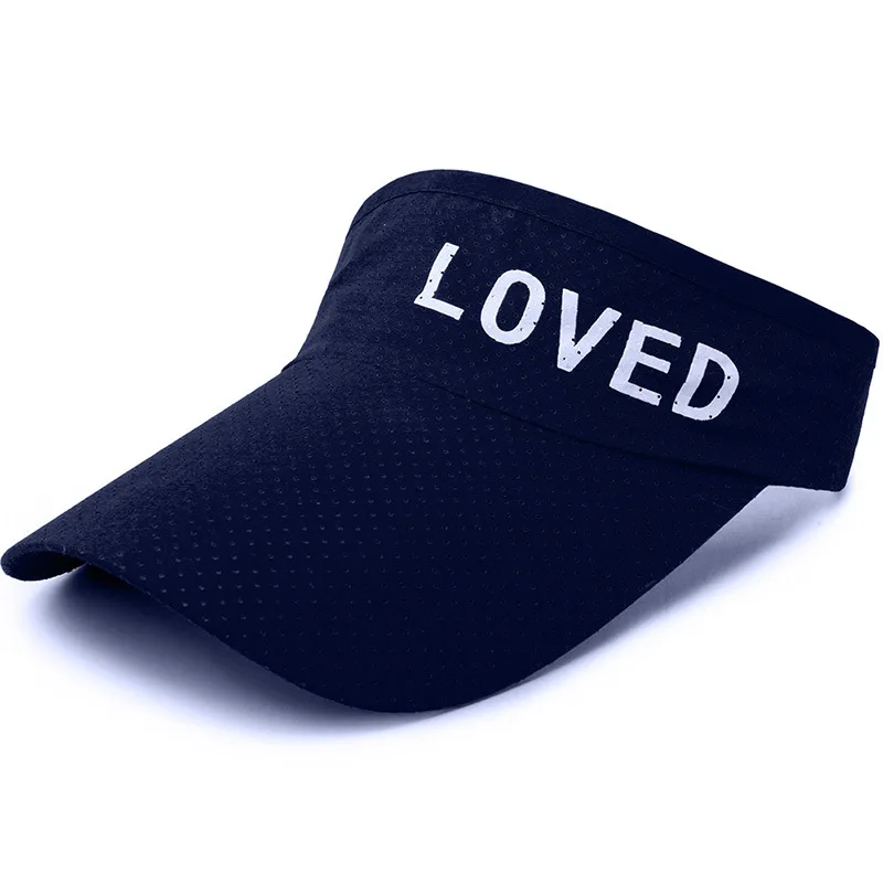 NavyBlue Летняя быстросохнущая любимая буква для мужчин и женщин козырек Солнцезащитный плоский головной убор Повседневная Регулируемая большой край Пустой Топ солнцезащитная Кепка крутая Кепка - Цвет: NavyBlue