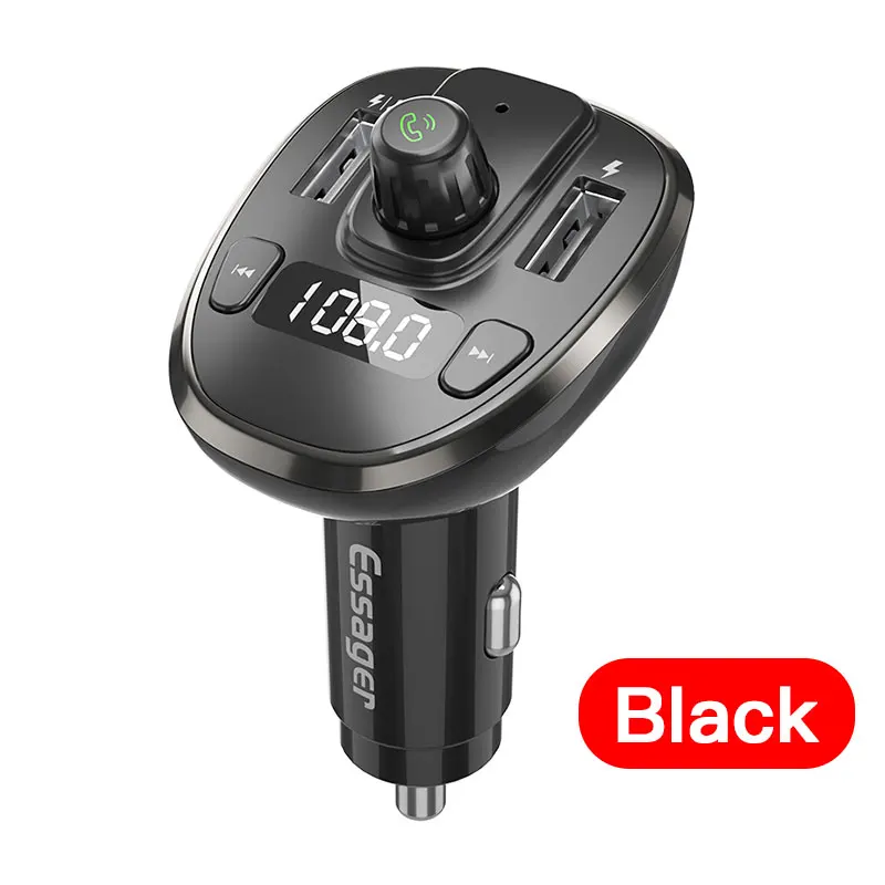 Essager Car Charger FM Transmitter Bluetooth Car Audio MP3 Player TF Card Car Kit Dual USB Car Phone Charger For iPhone Xiaomi wallcharger Chargers