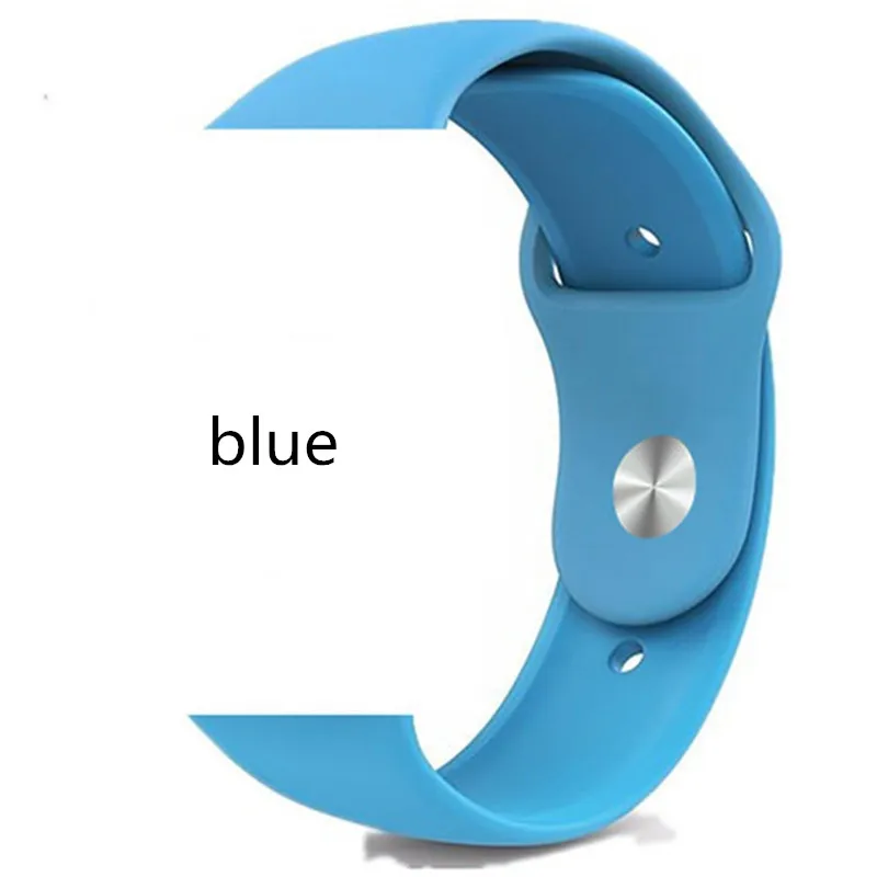 blue Силиконовый ремешок для apple watch band 44 мм 40 мм, correa, iwatch5/4/3/2, 38 мм, ремешок 42 мм монохромный Силиконовый Браслет apple watch band - Цвет ремешка: blue